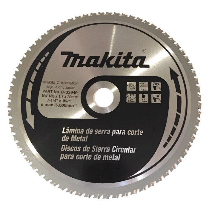 DISCO SIERRA MAKITA 70 DIENTES  7.1/4  B-33940