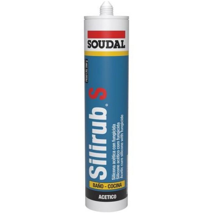 SILIRUB S - SILICONA SANITARIA ACETICA SOUDAL BAÑO COCINA